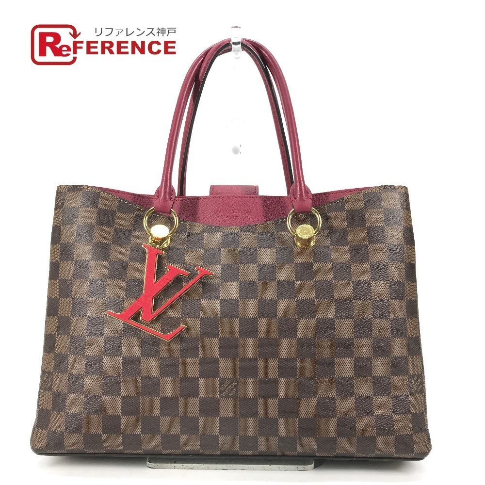 Louis Vuitton Damier LV Riverside Shoulder Tote Bag Red Riduvan